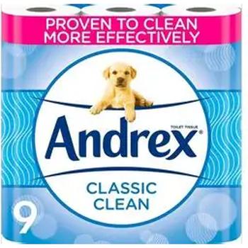ANDREX TOILET TISSUE CLASSIC CLEAN 9-ROLLS (PM £5.49)