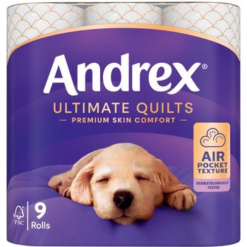 ANDREX TOILET TISSUE ULTIMATE QUILTS 9-ROLLS (PM £5.49)