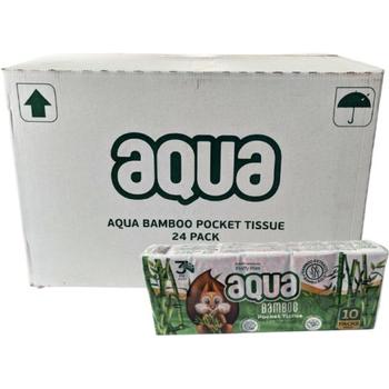AQUA BAMBOO POCKET TISSUE 10 PACK (24 IN BOX)