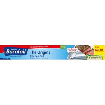 BACOFOIL ORIGINAL KITCHEN FOIL 300MM X 5M (PM £2.39)