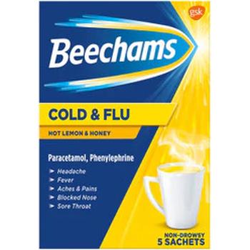 BEECHAMS COLD & FLU HOT HONEY & LEMON SATCHETS