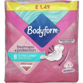 BODYFORM 8 ULTRA LONG WITH WINGS PADS