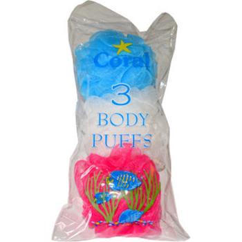 CORAL 3 PACK BODY PUFFS