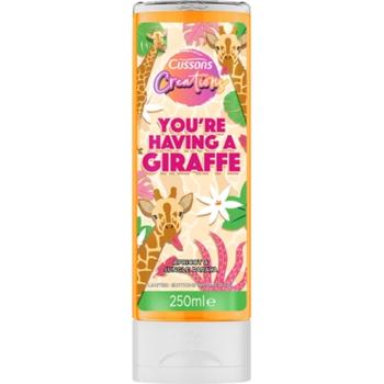 CUSSIONS CREATIONS BODY WASH HAVING A GIRAFFE