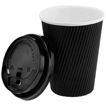 ESSENTIAL SINGLE WALL COFFEE CUPS & SIP LIDS 12OZ