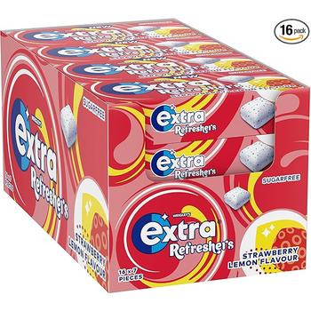 EXTRA CHEWING GUM REFRESHERS STRAWBERRY LEMON HANDYBOX
