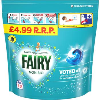 FAIRY NON BIO PODS (12 WASHES ) (PM: £4.99)