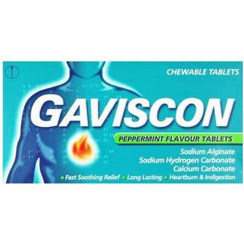 GAVISCON CHEWABLE TABLETS PEPPERMINT