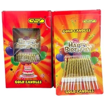 GSD GOLD 12 BIRTHDAY CANDLES