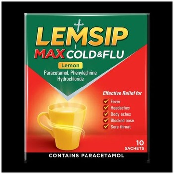 LEMSIP MAX COLD & FLU LEMON 10S