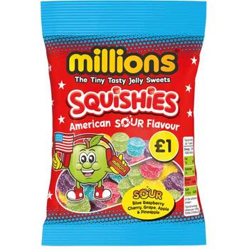 MILLIONS AMERICAN SOUR SQUISHIES (PM £1)