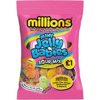 MILLIONS MINI JELLY BABIES (SOUR) (PM £1)