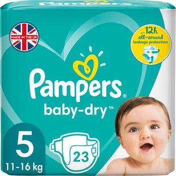 PAMPERS BABY DRY SIZE 5 (PM £6.49)