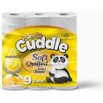 PANDA CUDDLE TOILET TISSUE LEMON 9-PACK 3PLY