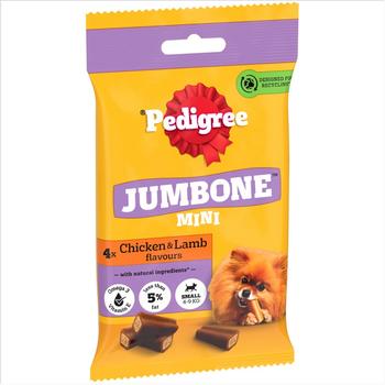 PEDIGREE JUMBONE MINI CHICKEN & LAMB 4 CHEWS DOG TREATS