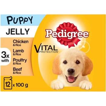 PEDIGREE PUPPY MIXED SELECTION IN JELLY WET DOG FOOD 12X100G