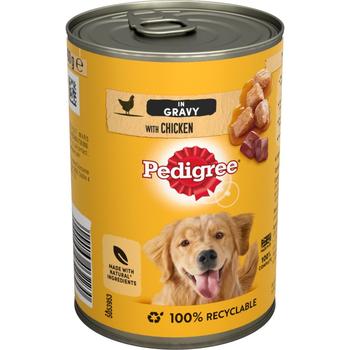 PEDIGREE TIN ADULT CHICKEN IN GRAVY WET DOG FOOD-200218