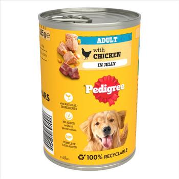 PEDIGREE TIN ADULT CHICKEN IN JELLY WET DOG FOOD-200216
