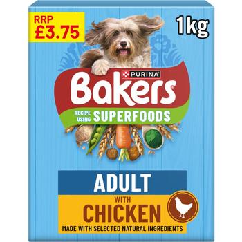 PURINA BAKERS SUPERFOOD CHICKEN DRY DOG FOOD (PM £3.75)