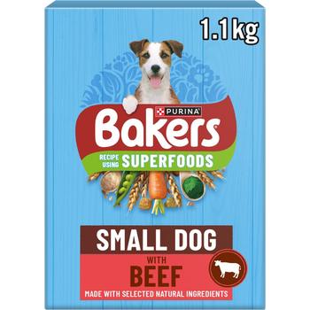 PURINA BAKERS SUPERFOODS SMALL DOG BEEF DRY DOG FOOD (PM £4.15)
