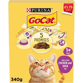 PURINA GO-CAT CHICKEN & DUCK DRY CAT FOOD (PM £1.75)