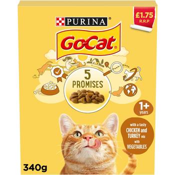 PURINA GO-CAT CHICKEN & TURKEY DRY CAT FOOD (PM £1.75)
