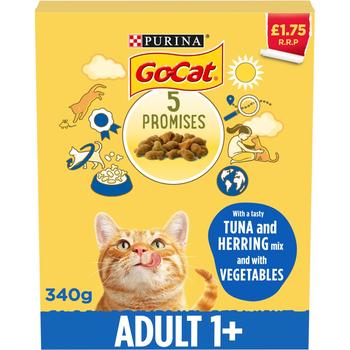 PURINA GO-CAT TUNA & HERRING DRY CAT FOOD (PM £1.75)