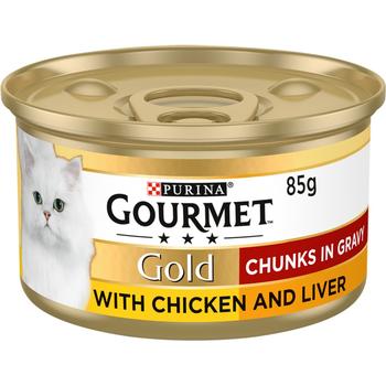 PURINA GOURMET GOLD CHICKEN & LIVER CHUNKS IN GRAVY WET CAT FOOD