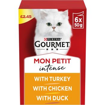 PURINA GOURMET MON PETIT MEATY VARIETY WET CAT FOOD 6-PACK (PM £2.45)