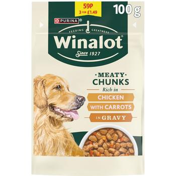 PURINA WINALOT MEATY CHICKEN CHUNKS IN GRAVY DOG FOOD (PM 3 FOR £1.49)