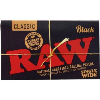 RAW BLACK SINGLE WIDE ROLLING PAPERS