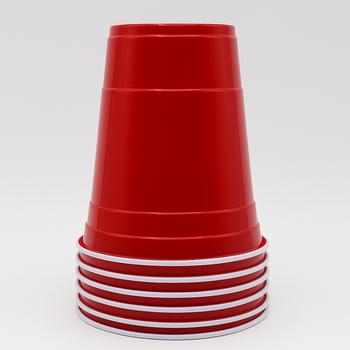 RED PLASTIC PARTY CUPS-E24.0229