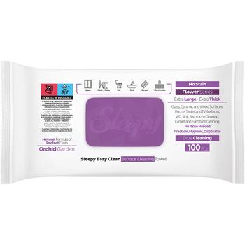 SLEEPY EASY CLEAN SURFACE CLEANING WIPES – ORCHID GARDEN (PURPLE)-MOR
