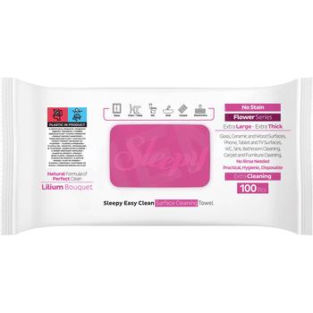 SLEEPY EASY CLEAN YÜZEY TEMIZLIK HAVLUSU - PINK- ÇIÇEK SERISI LILYUM BUKETI-PEMBE