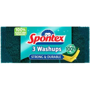 SPONTEX DISHWASHING SPONGE SCOURERS 3PK