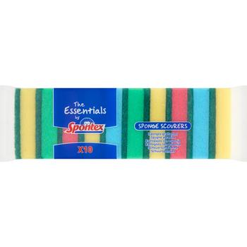 SPONTEX THE ESSENTIALS SPONGE SCOURERS 10-PACK
