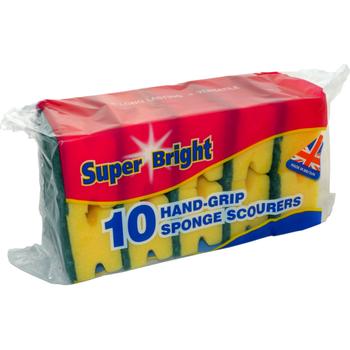 SUPERBRIGHT 10 HANDGRIP SPONGE SCOURERS