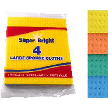 SUPERBRIGHT 4PK LARGE SPONGE CLOTHS
