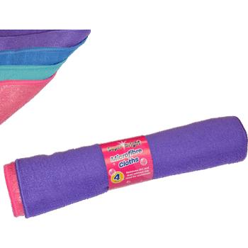 SUPERBRIGHT 4PK MICROFIBRE CLOTHS