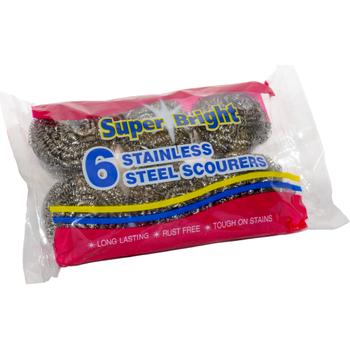 SUPERBRIGHT 6 STAINLESS STEEL SCOURERS