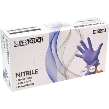 SUPERTOUCH BLUE NITRILE MEDICAL GLOVES MEDIUM