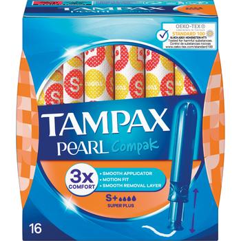 TAMPAX COMPAK PEARL SUPER PLUS TAMPONS