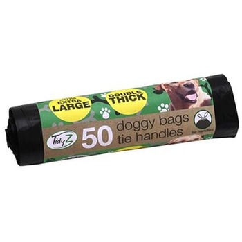 TIDYZ 50 DOGGY BAGS XL / EXTRA STRONG WITH TIE HANDLES