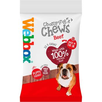WEBBOX 20 BEEF CHOMPING CHEWS DOG TREATS