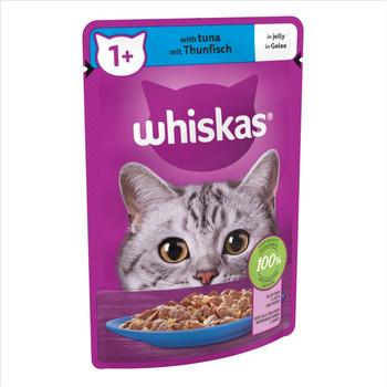 WHISKAS ADULT 1+ TUNA POUCHES IN JELLY WET CAT FOOD-443415