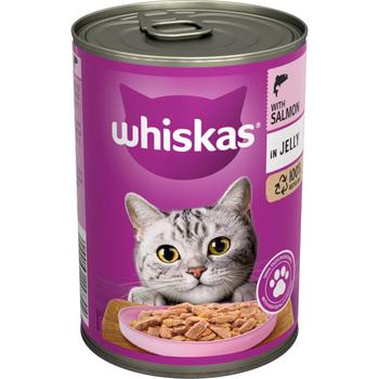 WHISKAS ADULT SALMON IN JELLY WET CAT FOOD TIN-450696
