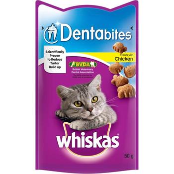 WHISKAS DENTABITES WITH CHICKEN CAT TREATS