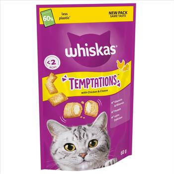 WHISKAS TEMPATIONS CHICKEN & CHEESE CAT TREATS