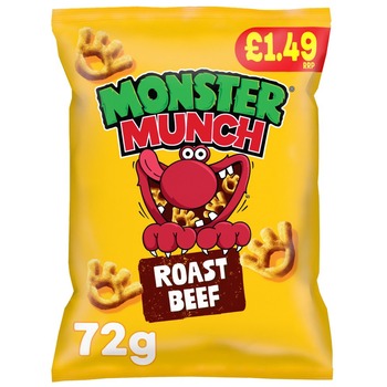 WALKERS MONSTER MUNCH ROAST BEEF CRISPS PM 1.49