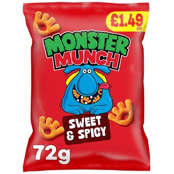 WALKERS MONSTER MUNCH SWEET AND SPICY CRISPS PM 1.49
